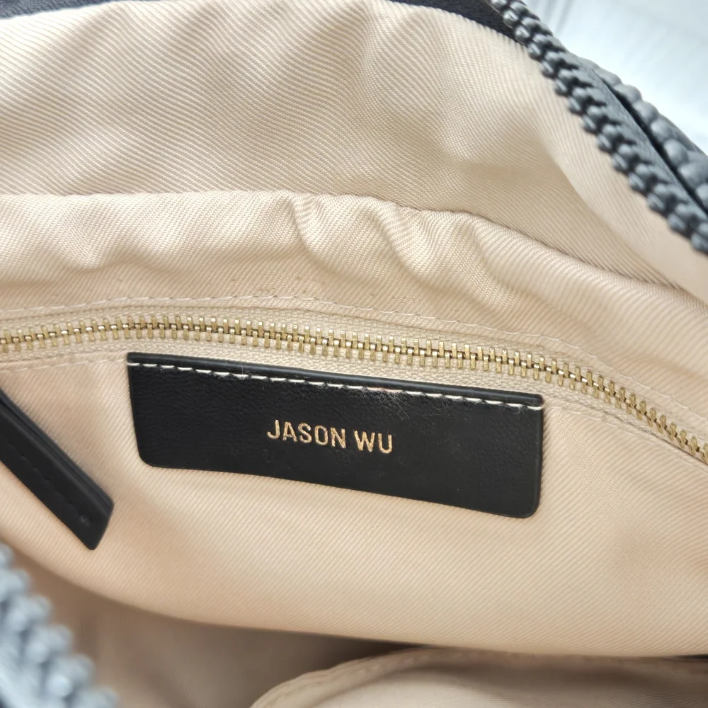 Jason Wu Fay Bubble Small Baguette Top Handle Handbag | Black Vegan Leather